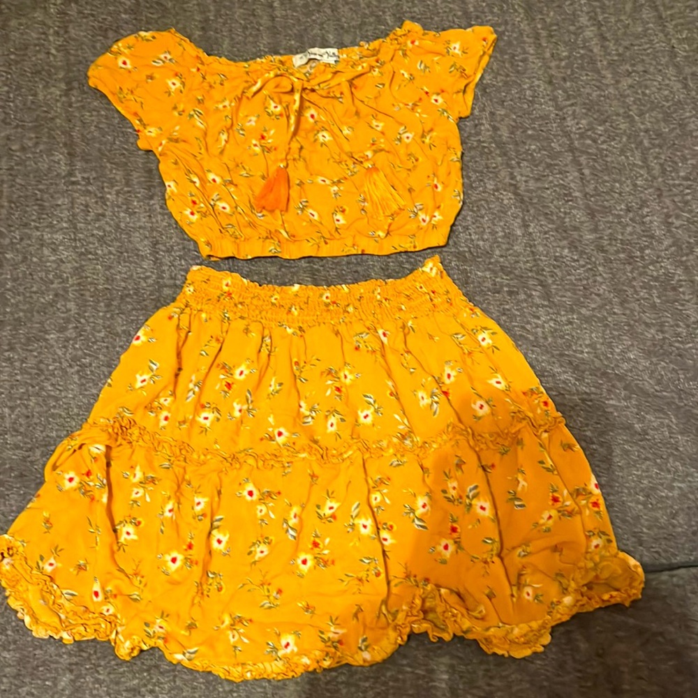Crop top and skirt